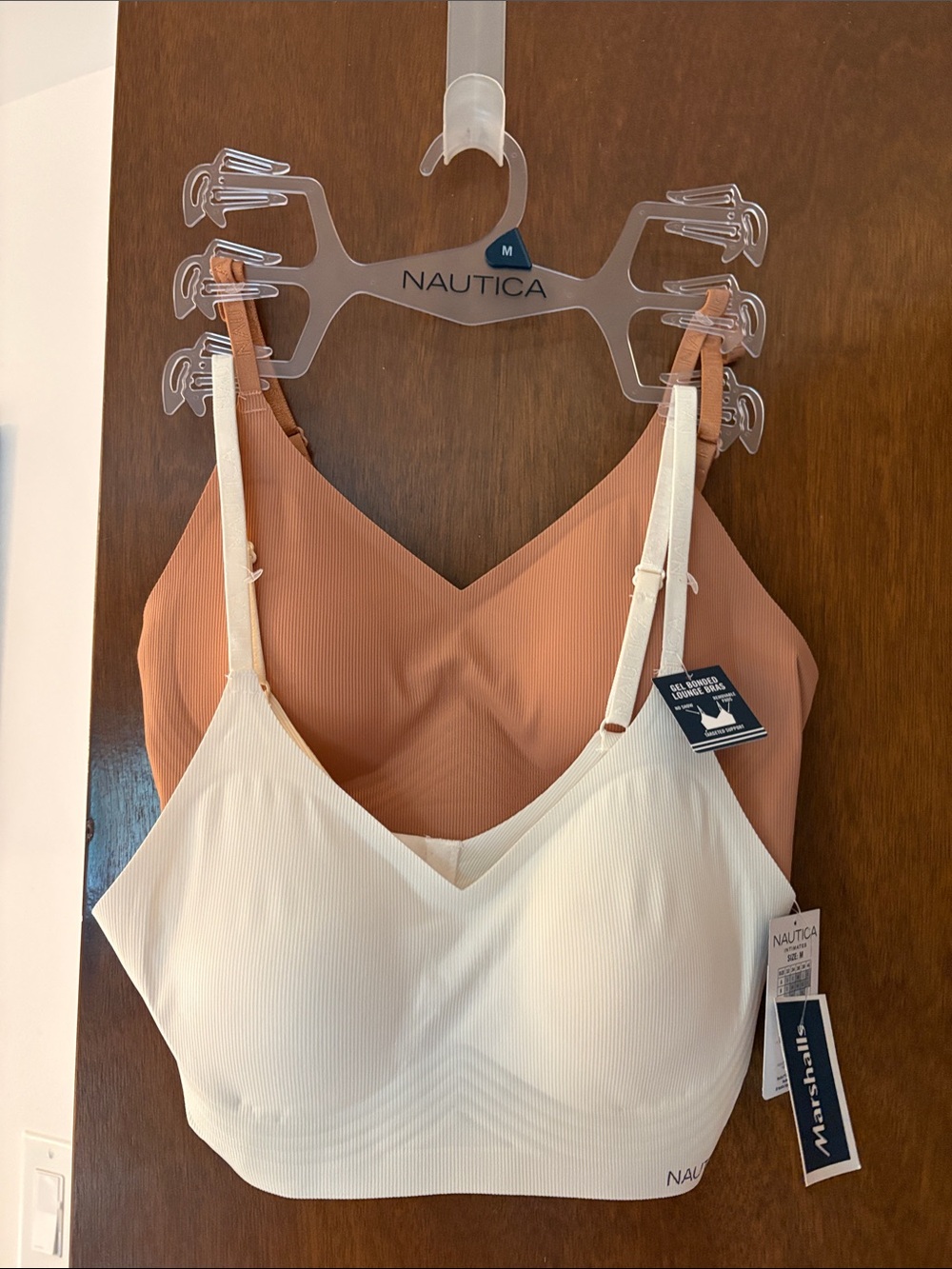 Two pack Nautica Seamless Bralette Set in Cream and Rust